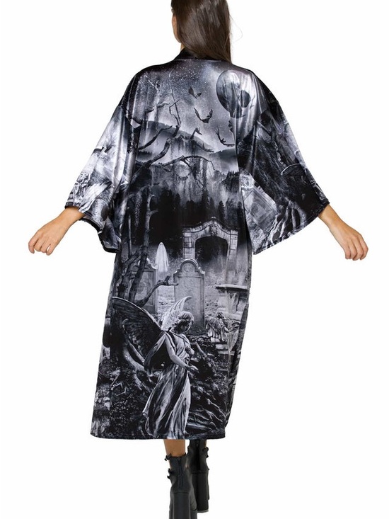 Blackmilk Jackets & Blazers - Blackmilk Necropolis Velvet Swan Kimono